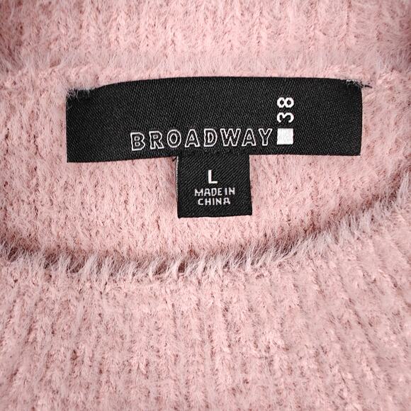 Broadway 38 Soft Pink High Neck Fuzzy Sweater Women’s Size L NEW - Picture 5 of 7